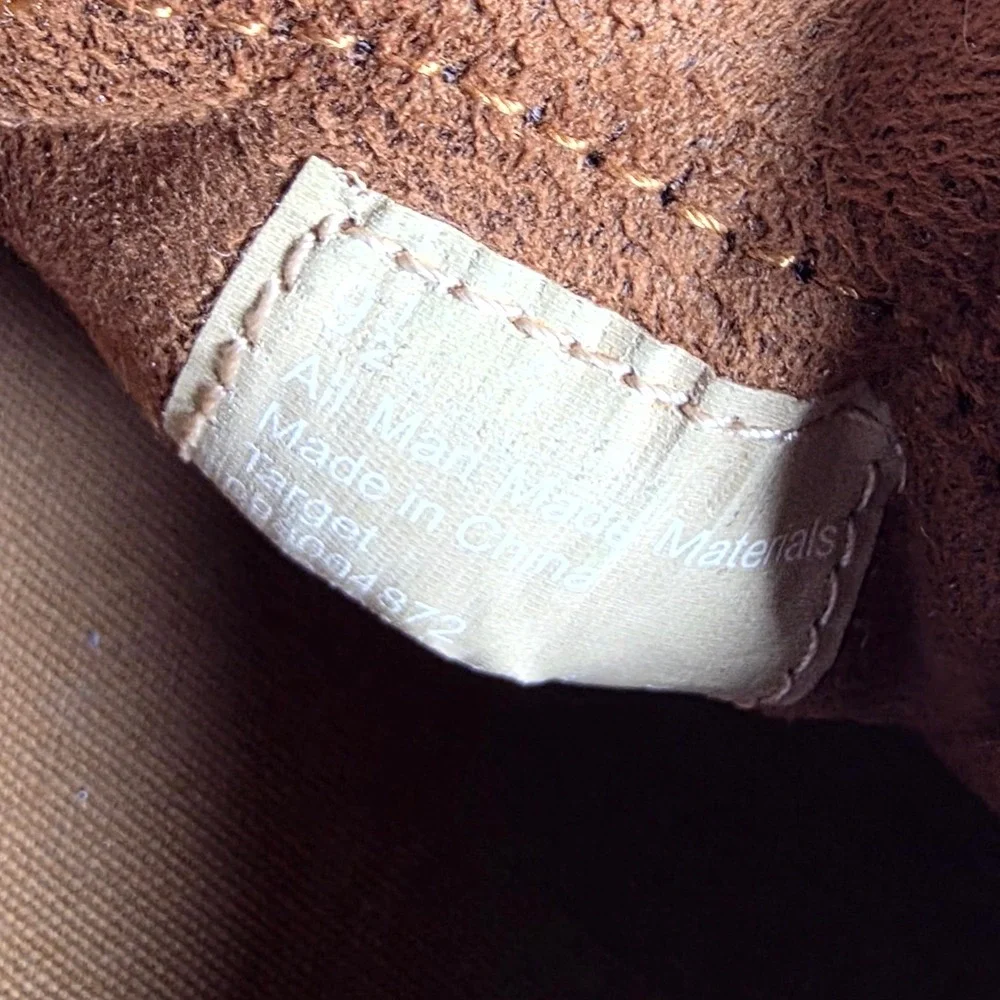 Merona Boat Shoes Mens 9.5 Dark Brown Leather Nautical Deck Shoes Classic Loafer